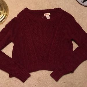 Cropped crochet sweater